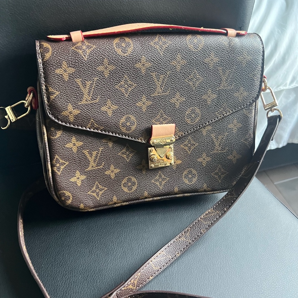 Elegant Brown Monogram Crossbody Bag not branded